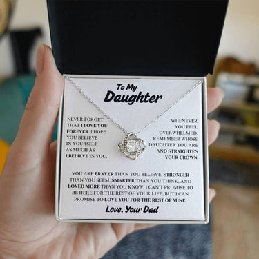 To My Daughter - Love Knot Necklace - Gift Set - SLDDL0091 - Sunshine Letters Co